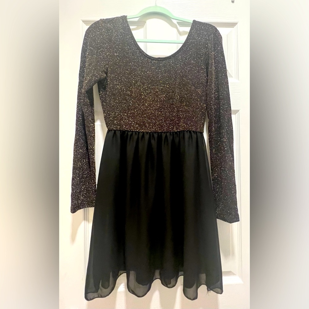 Glitter Party Dress with Bow Detail